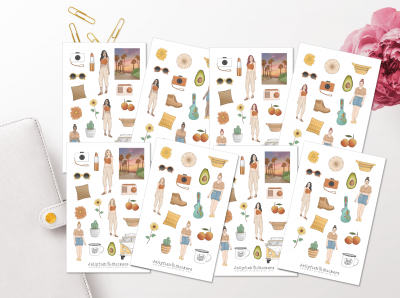 Mädchen Reisen Sticker Set